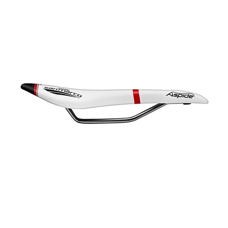 Selle San Marco Aspide Open-Fit Racing Saddle - White/Black/Red 3 Selle San Marco Aspide Open-Fit Racing Saddle - White/Black/Red - Image 3