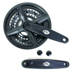 ETC Triple Chainset 170mm 28/38/48T With Guard - Black - 170mm